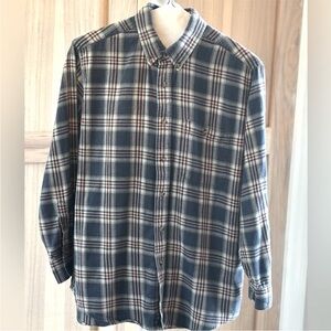 David Taylor Y2K Plaid Long Sleeve Flannel Shirt. Men’s Sz-L Blue | GUC